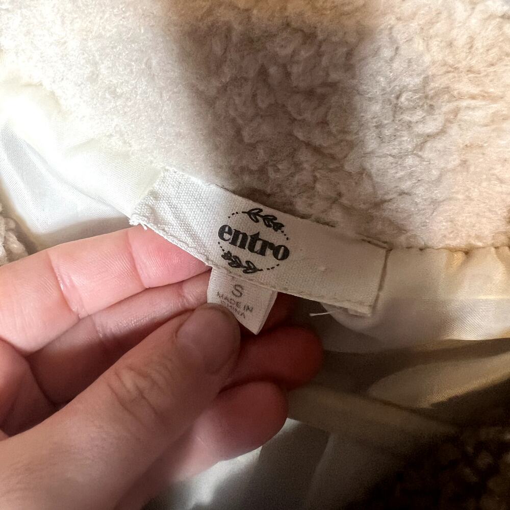 Entro Sherpa Colorblock Shacket Jacket Small Over Sized - Picture 2 of 3